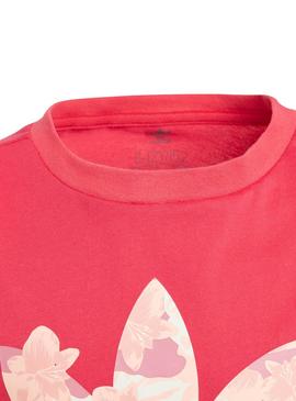 Camiseta Adidas Flowers Rosa para Niña