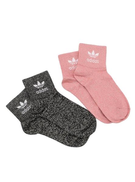 Delicioso Post impresionismo Hasta aquí Calcetines Adidas Glitter Rosa y Negro para Niña