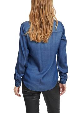 Camisa Vila Bista Denim para Mujer