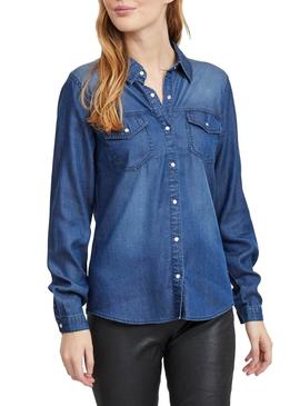 Camisa Vila Bista Denim para Mujer