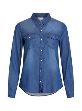 Camisa Vila Bista Denim para Mujer