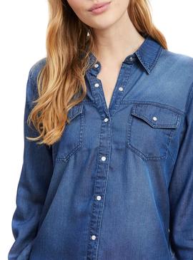 Camisa Vila Bista Denim para Mujer