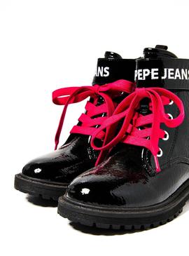 Botas Pepe Jeans Hatton Charol Negro Para Niña