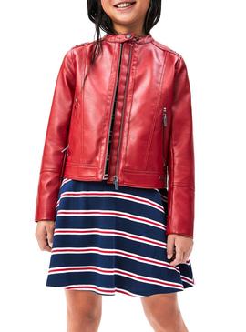 Cazadora Pepe Jeans Biker Anise Roja Niña