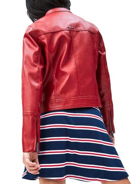 Cazadora Pepe Jeans Biker Anise Roja Niña