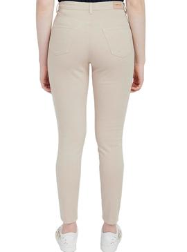 Pantalon Naf Naf Botones Beige Para Mujer