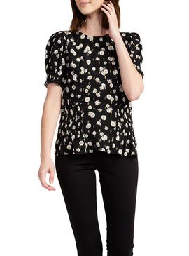 Top Naf Naf Margaritas Negro Para Mujer