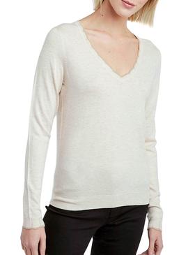 Jersey Naf Naf Glitter Beige Para Mujer