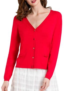 Chaqueta Naf Naf Botones Pedrería Rojo Para Mujer