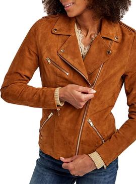 Cazadora Naf Naf Piel Caramel Para Mujer