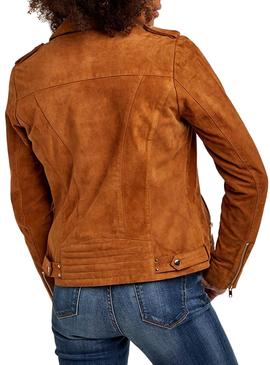 Cazadora Naf Naf Piel Caramel Para Mujer