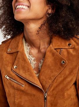 Cazadora Naf Naf Piel Caramel Para Mujer