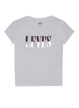 Camiseta Levis Blanco Logo Brillo Para Niña