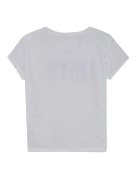 Camiseta Levis Blanco Logo Brillo Para Niña