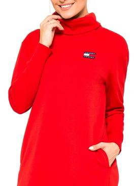 Vestido Tommy Jeans Mock Rojo para Mujer