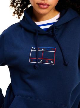 Sudadera Tommy Jeans Outline Azul Marino Mujer