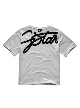 Camiseta G Star Raw Signature Gris para Niña