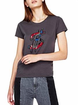 Camiseta Pepe Jeans Linsey Gris Para Mujer