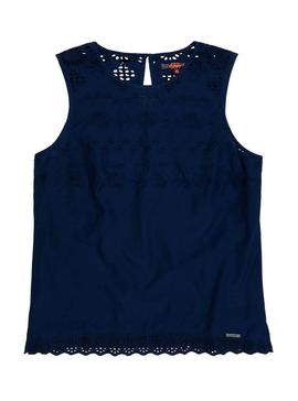 Top Superdry Broderie Azul