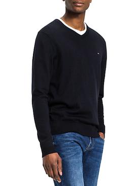 Jersey Tommy Hilfiger Core Silk Marino Para Hombre