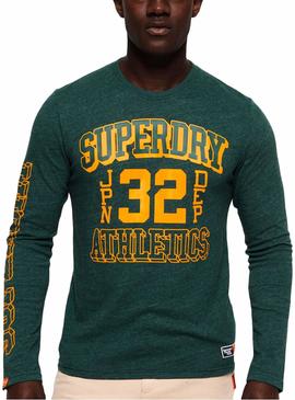 Camiseta Superdry Track Verde para Hombre