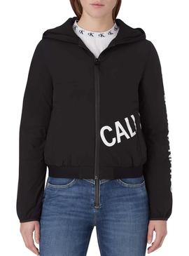 Cazadora Calvin Klein Jeans Logo Negro para Mujer