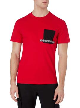 Camiseta Calvin Klein Jeans Instit Rojo Hombre