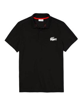 Polo Lacoste Big Croco Negro para Hombre