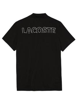 Polo Lacoste Big Croco Negro para Hombre