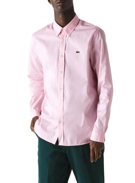 Camisa Lacoste Popelin Rosa para Hombre