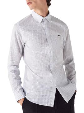 camisa blanca hombre lacoste