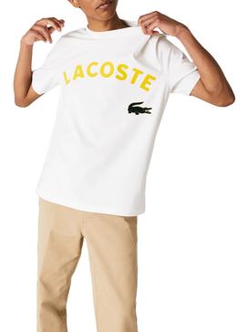 Camiseta Lacoste Live Croco Blanco para Hombre