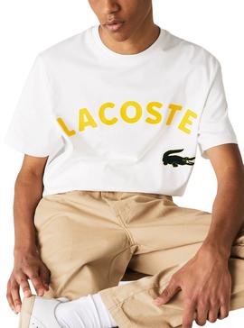Camiseta Lacoste Live Croco Blanco para Hombre