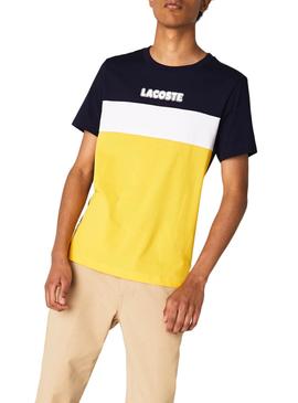 Camiseta Lacoste Color Block Marino para Hombre