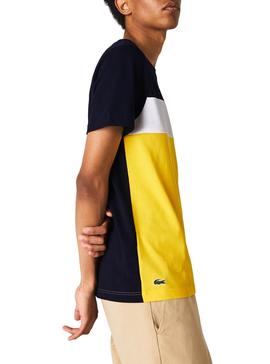 Camiseta Lacoste Color Block Marino para Hombre