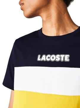 Camiseta Lacoste Color Block Marino para Hombre