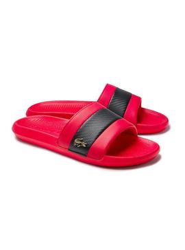 Chanclas Lacoste Croco Slide 012 Rojo para Hombre
