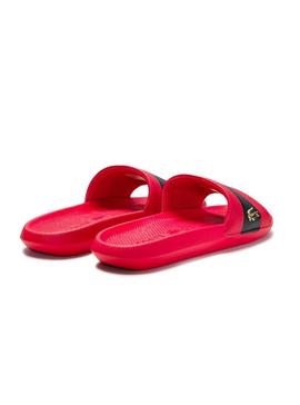 Chanclas Lacoste Croco Slide 012 Rojo para Hombre