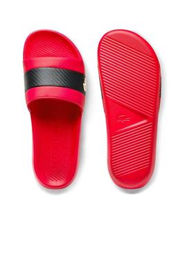 Chanclas Lacoste Croco Slide 012 Rojo para Hombre