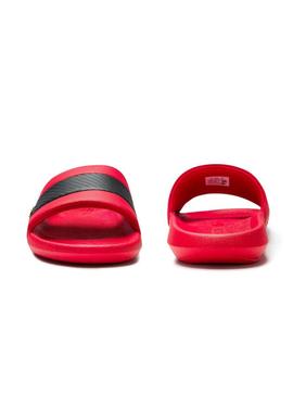 Chanclas Lacoste Croco Slide 012 Rojo para Hombre