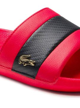Chanclas Lacoste Croco Slide 012 Rojo para Hombre