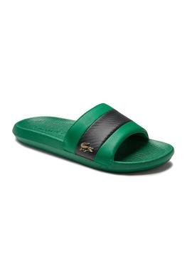 Chanclas Lacoste Croco Slide 012 Verde para Hombre