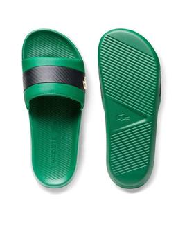 Chanclas Lacoste Croco Slide 012 Verde para Hombre