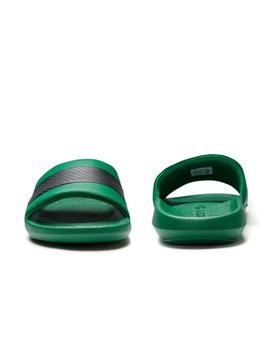 Chanclas Lacoste Croco Slide 012 Verde para Hombre