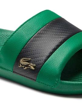 Chanclas Lacoste Croco Slide 012 Verde para Hombre