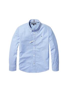 Camisa Tommy Hilfiger Stretch Azul Niño