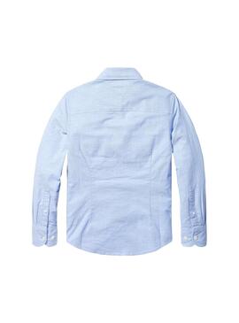 Camisa Tommy Hilfiger Stretch Azul Niño