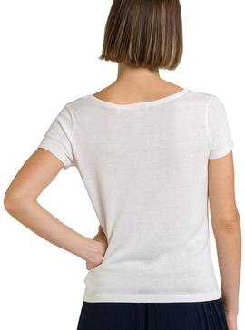 Jersey Naf Naf Troquelados Blanco Para Mujer