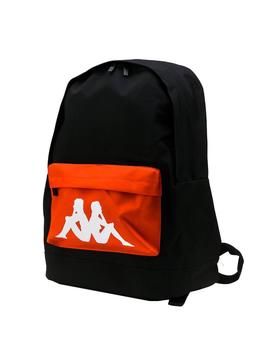 Mochila Kappa Bastil Negro Naranja Hombre y Mujer