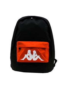 Mochila Kappa Bastil Negro Naranja Hombre y Mujer